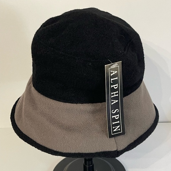 Alpha Spin Two Toned Tan & Black Wool Blend Bucket Hat or Bowl Hat Made in USA main image 5